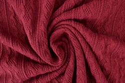 Jacquard cable knit fabric 77 bordeaux